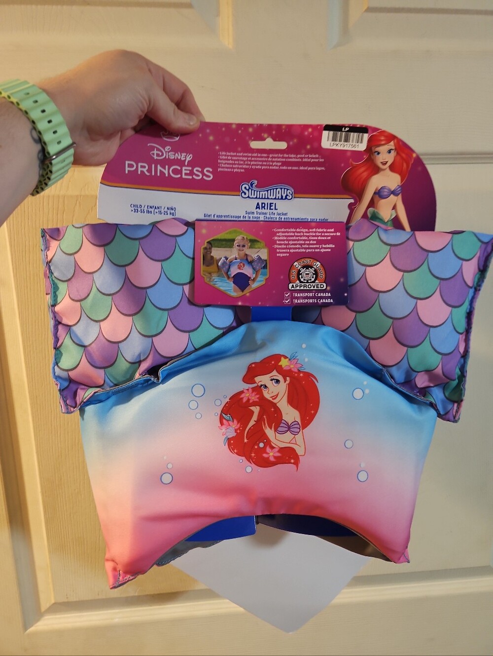 SWIMWAYS DISNEY PRINCESS ARIEL SWIM TRAINER LIFE JACKET: NWT: CHILD 33-55 LBS